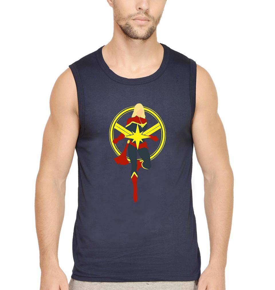 Captain Marvel Men Sleeveless T-Shirts-FunkyTradition - FunkyTradition