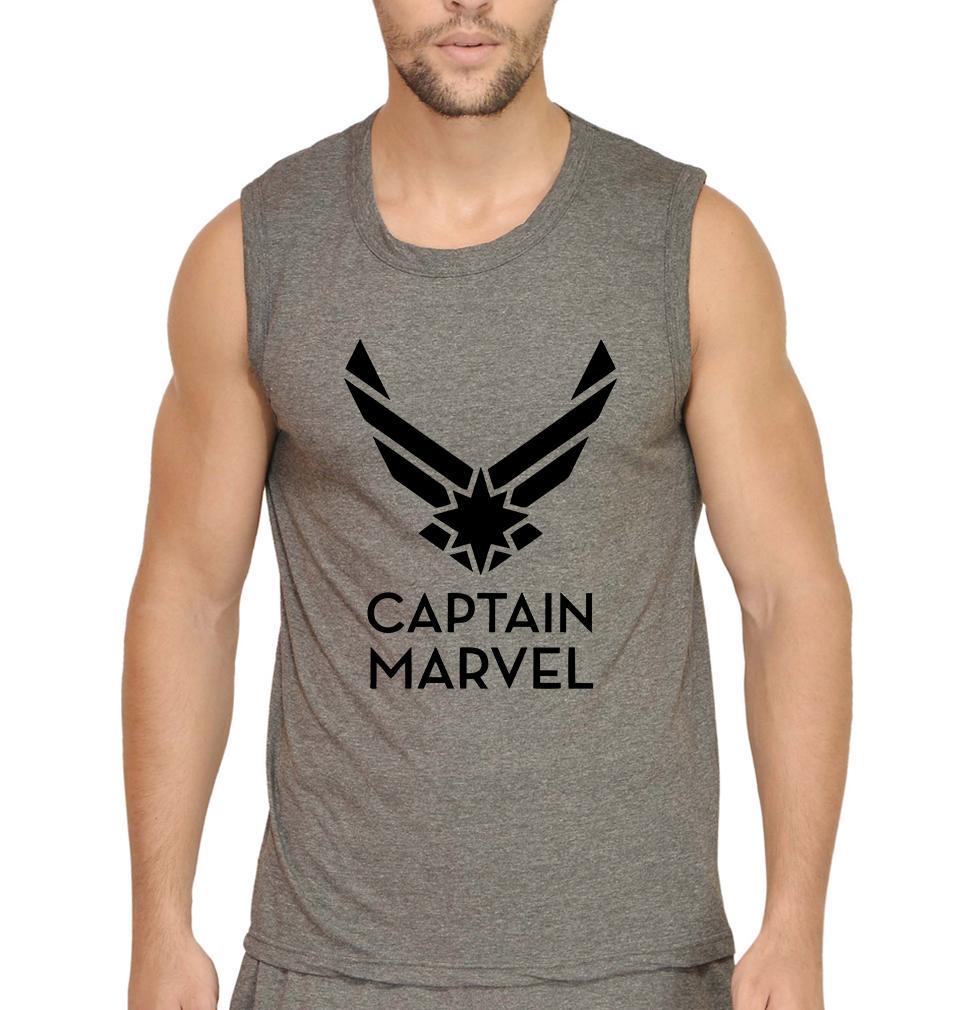 Captain Marvel Superhero Men Sleeveless T-Shirts-FunkyTradition - FunkyTradition