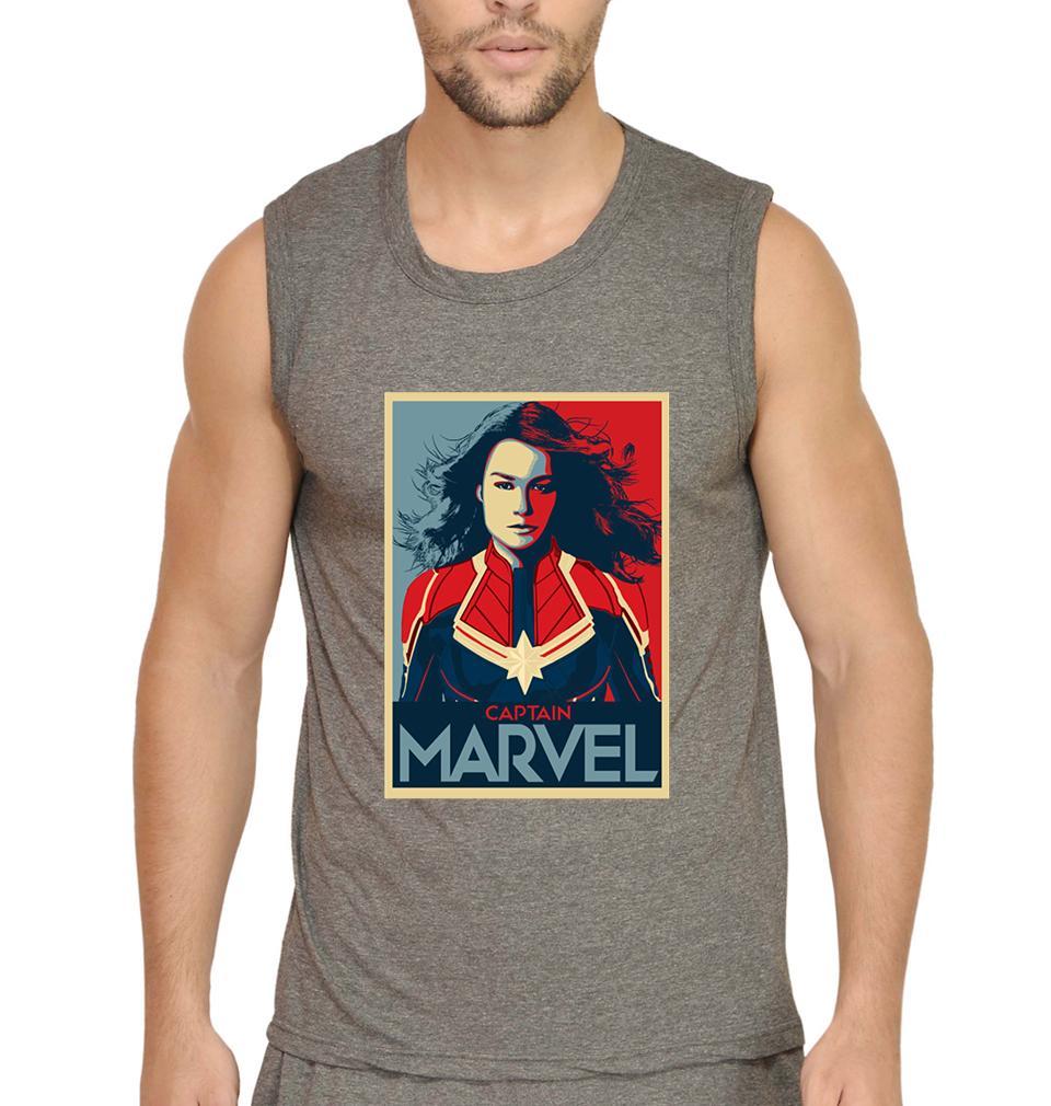 Captain Marvel Superhero Men Sleeveless T-Shirts-FunkyTradition - FunkyTradition