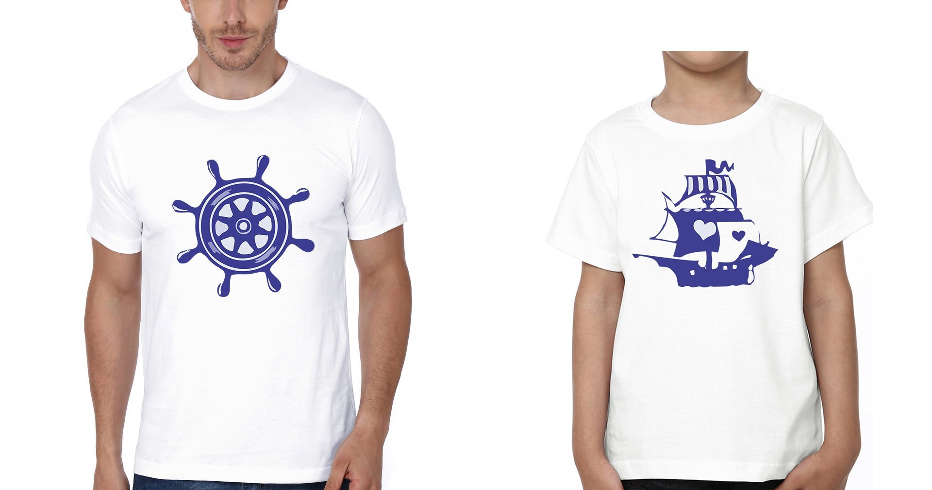 Captain Ship Father and Son Matching T-Shirt- FunkyTradition - Funky Tees Club