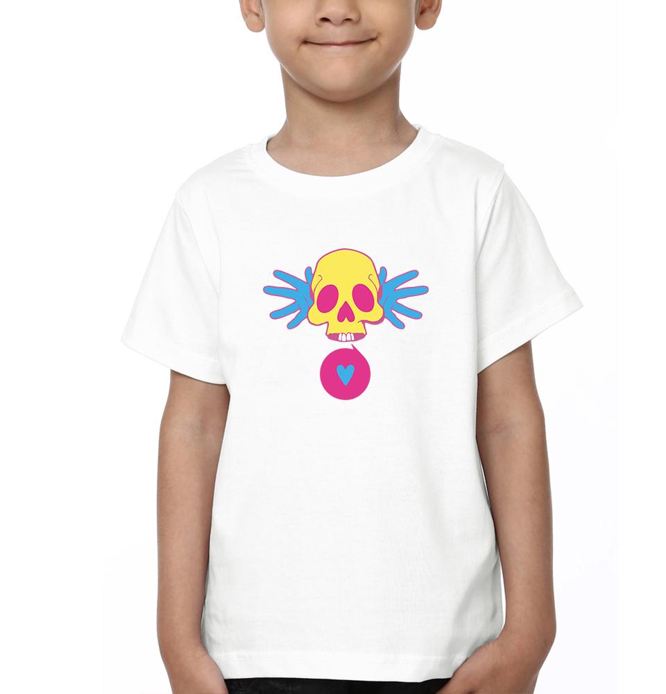 Cartoon Skull Half Sleeves T-Shirt for Boy-FunkyTradition - FunkyTradition