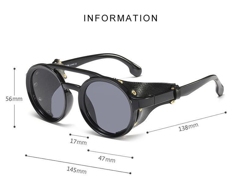 Celebrity Steampunk Round Cap Sunglasses For Men And Women -FunkyTradition - FunkyTradition