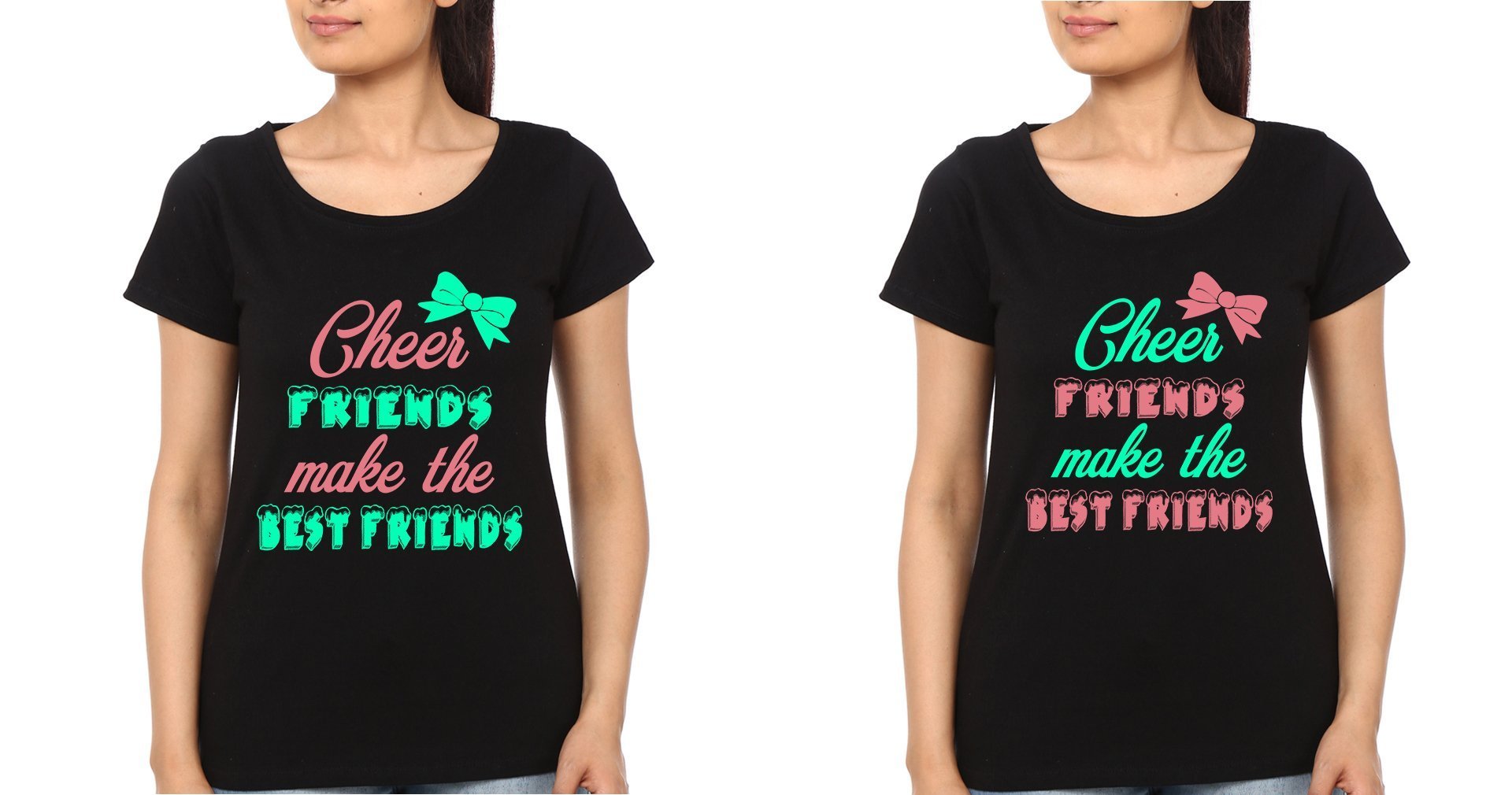 Cheer Friend Make Best Friends BFF Half Sleeves T-Shirts-FunkyTradition - FunkyTradition