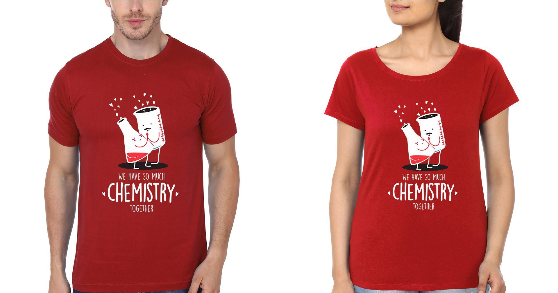 Chemistry Couple Half Sleeves T-Shirts -FunkyTradition - FunkyTradition