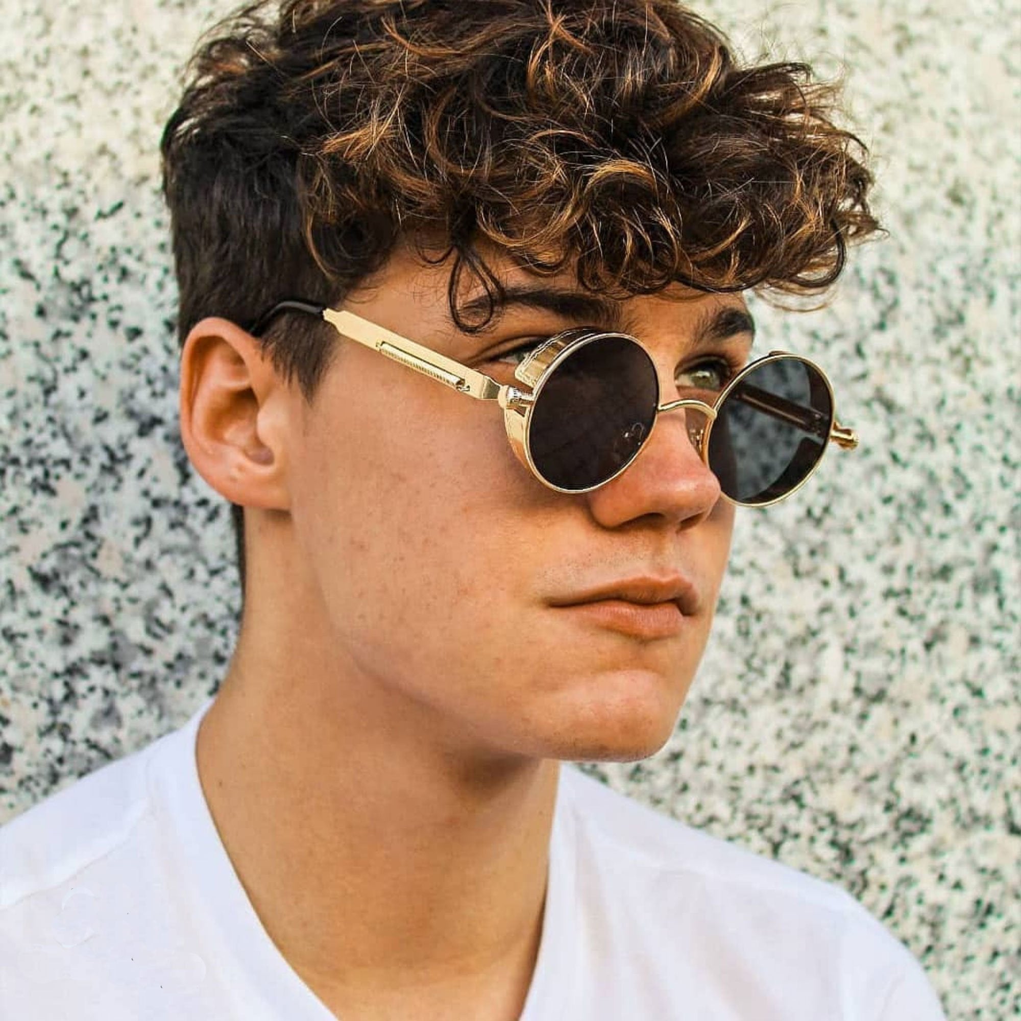 Black Tint Mens Sunglasses Rimless Square Gold Frame Rectangular Hip Hop  Fashion | eBay