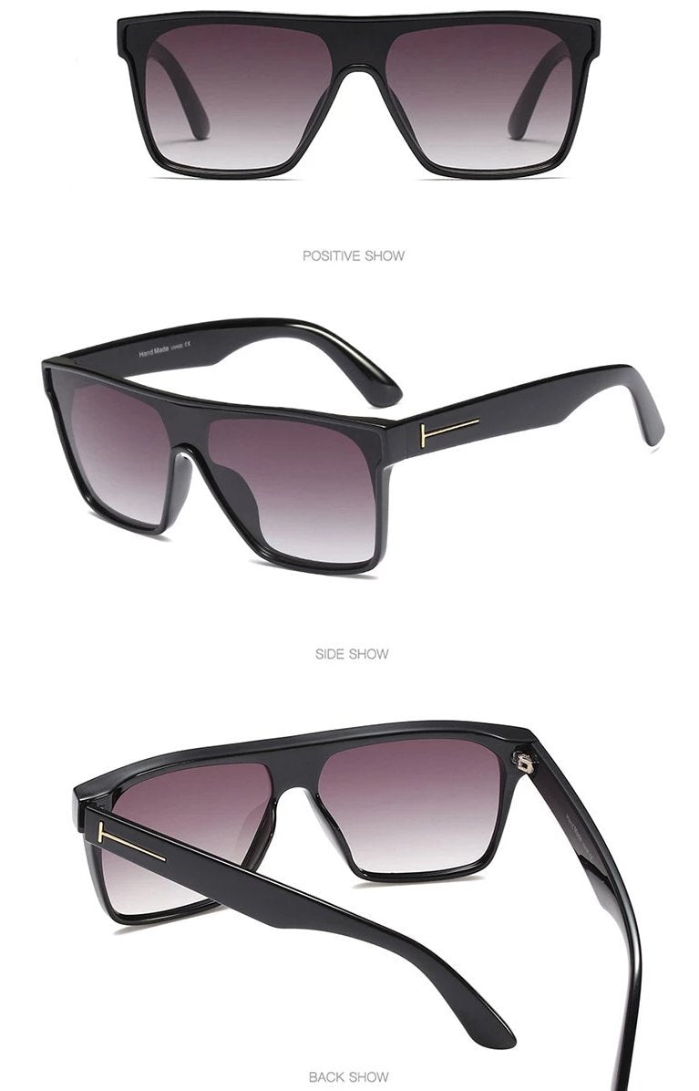 46215 Square Oversized Mirror Sunglasses Men Women Shades Glasses Metal  Rivet Trend Unique Eyewear UV400