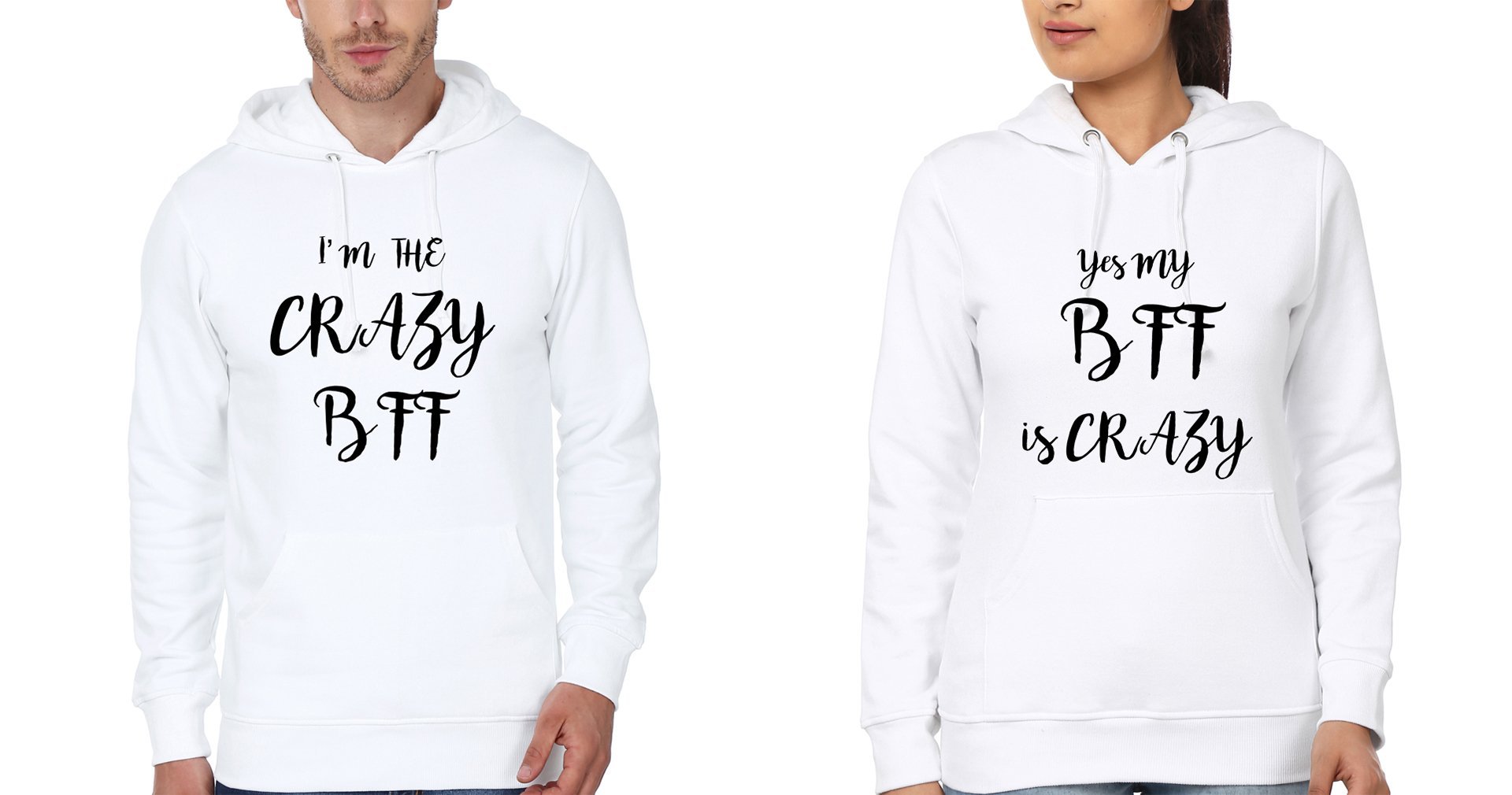 Crazy Bff Hoodies-FunkyTradition - FunkyTradition