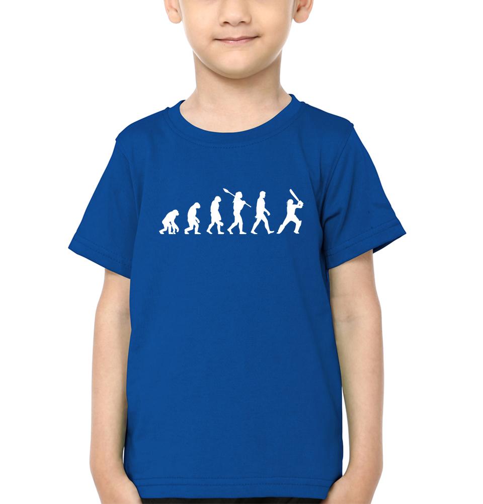 Cricket Evolution Half Sleeves T-Shirt for Boys and Kids-FunkyTradition - FunkyTradition