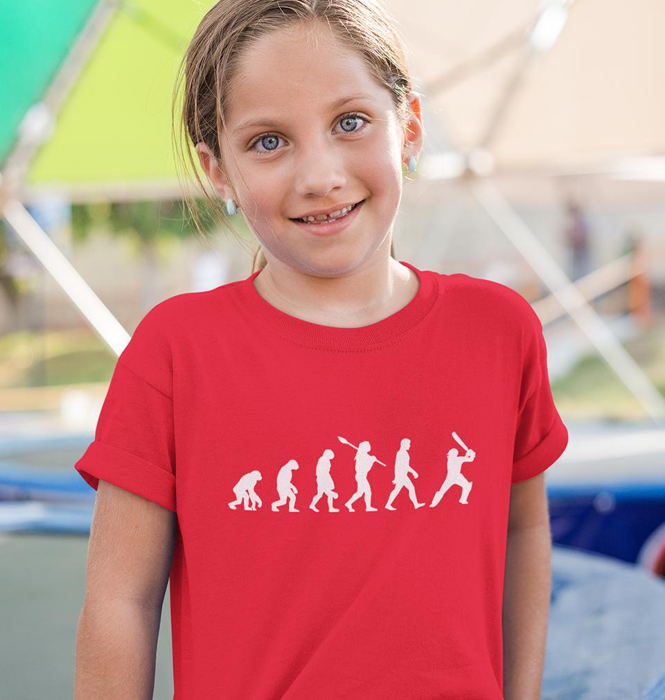 CRICKET Evolution Half Sleeves T-Shirt For Girls -FunkyTradition - FunkyTradition