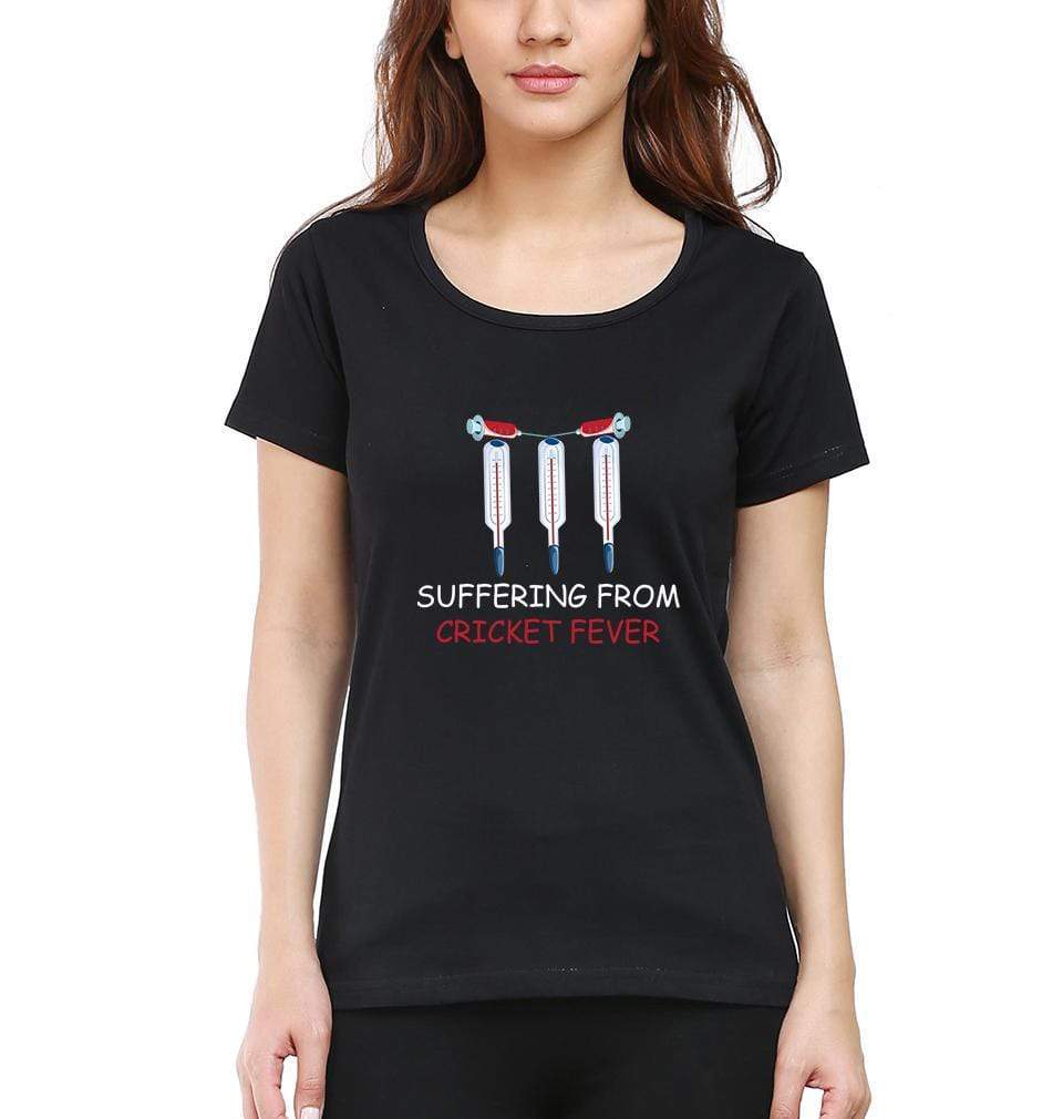 CRICKET Fever Womens Half Sleeves T-Shirts-FunkyTradition - FunkyTradition