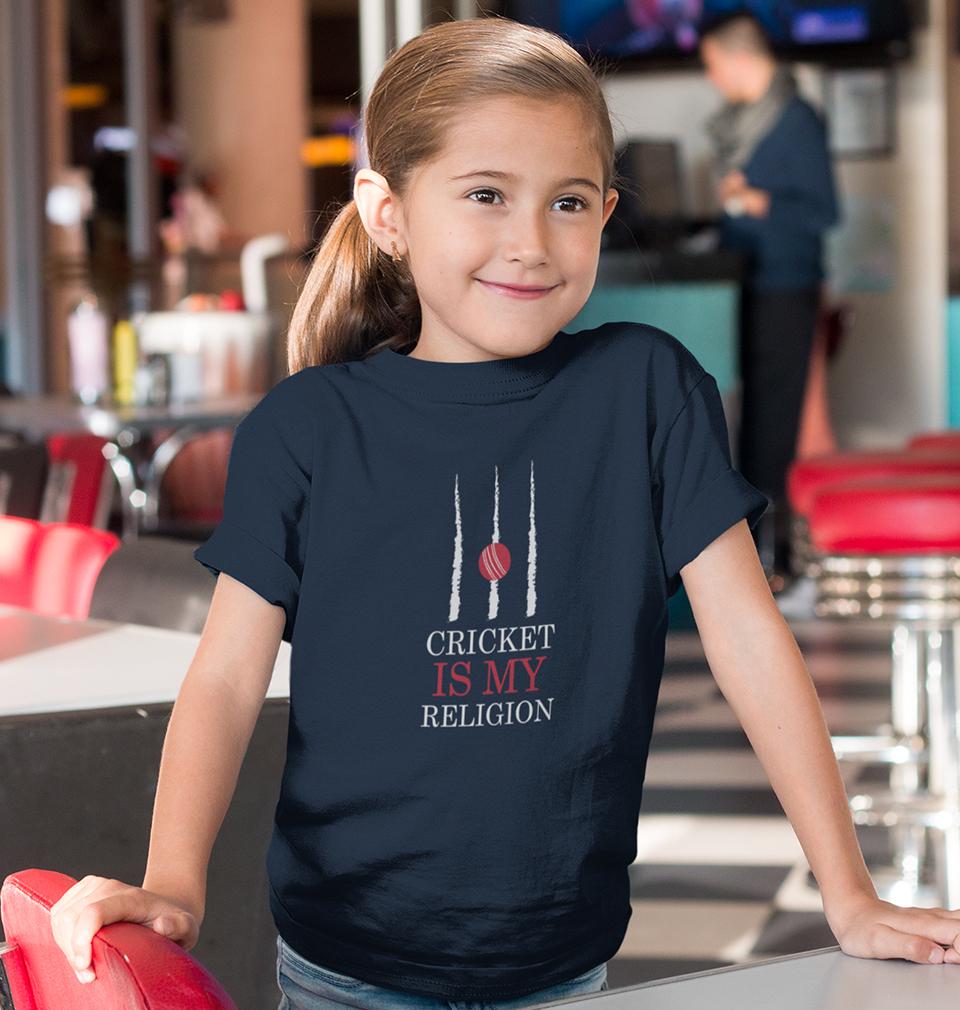 Cricket Is My Religion Half Sleeves T-Shirt For Girls -FunkyTradition - FunkyTradition