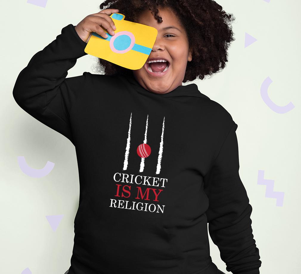 Cricket Is My Religion Hoodie For Girls -FunkyTradition - FunkyTradition