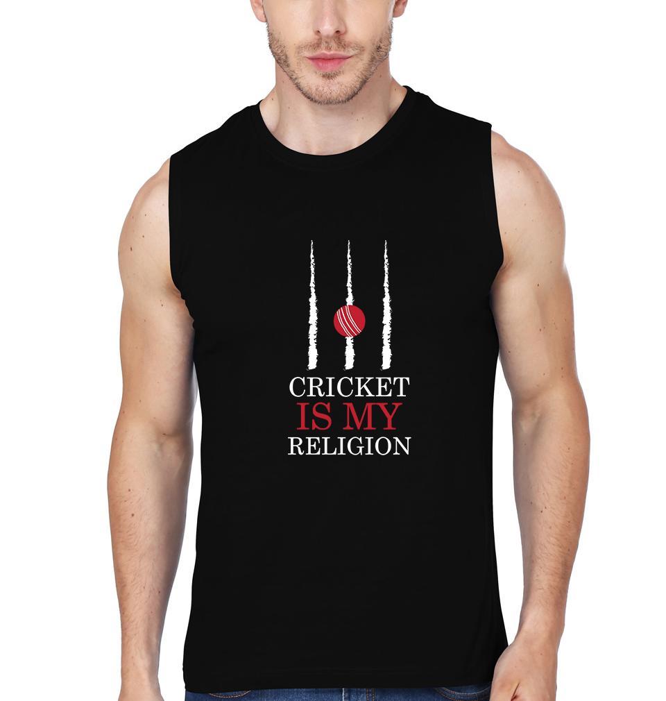 Cricket Is My Religion Men Sleeveless T-Shirts-FunkyTradition - FunkyTradition