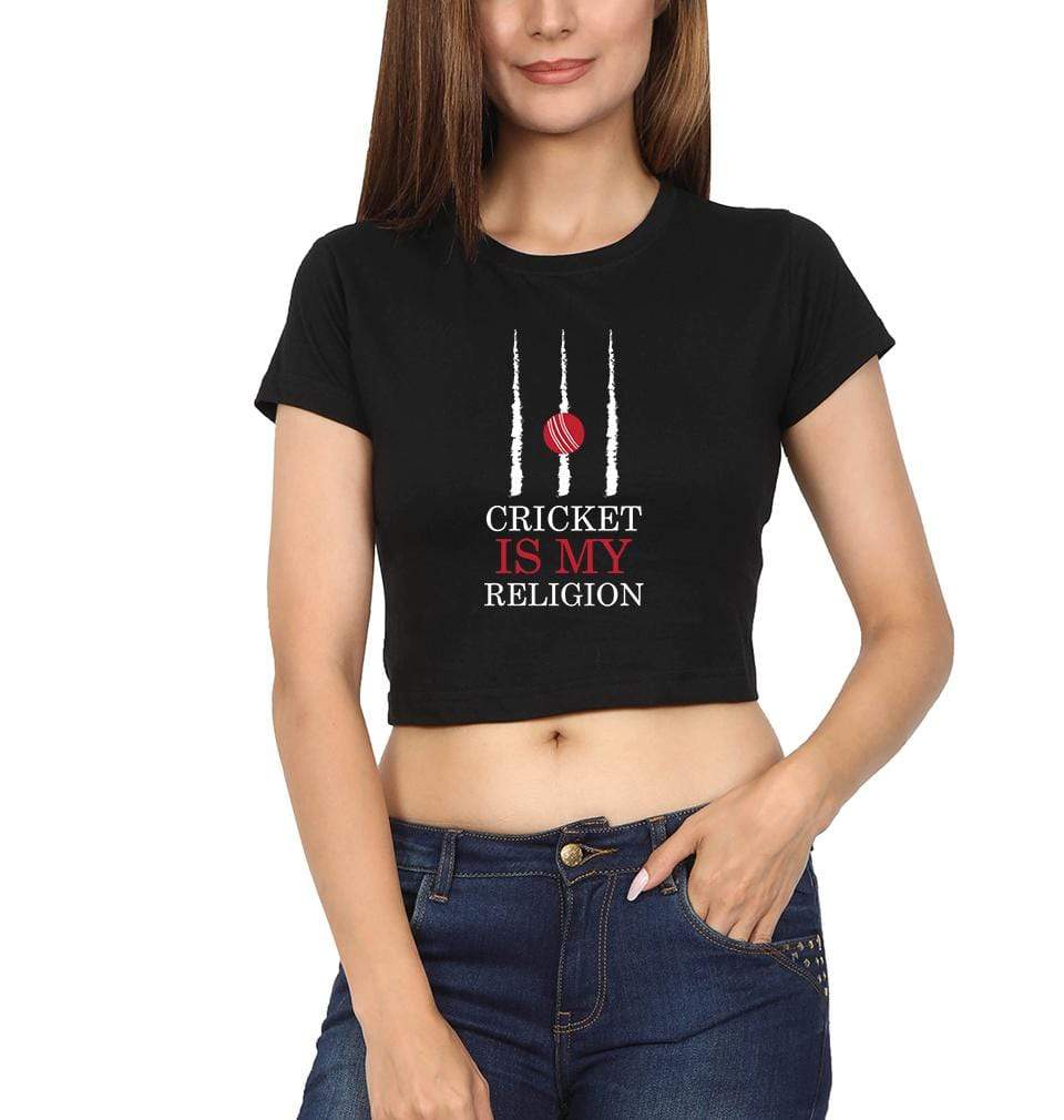 Cricket Is My Religion Womens Crop Top-FunkyTradition - FunkyTradition