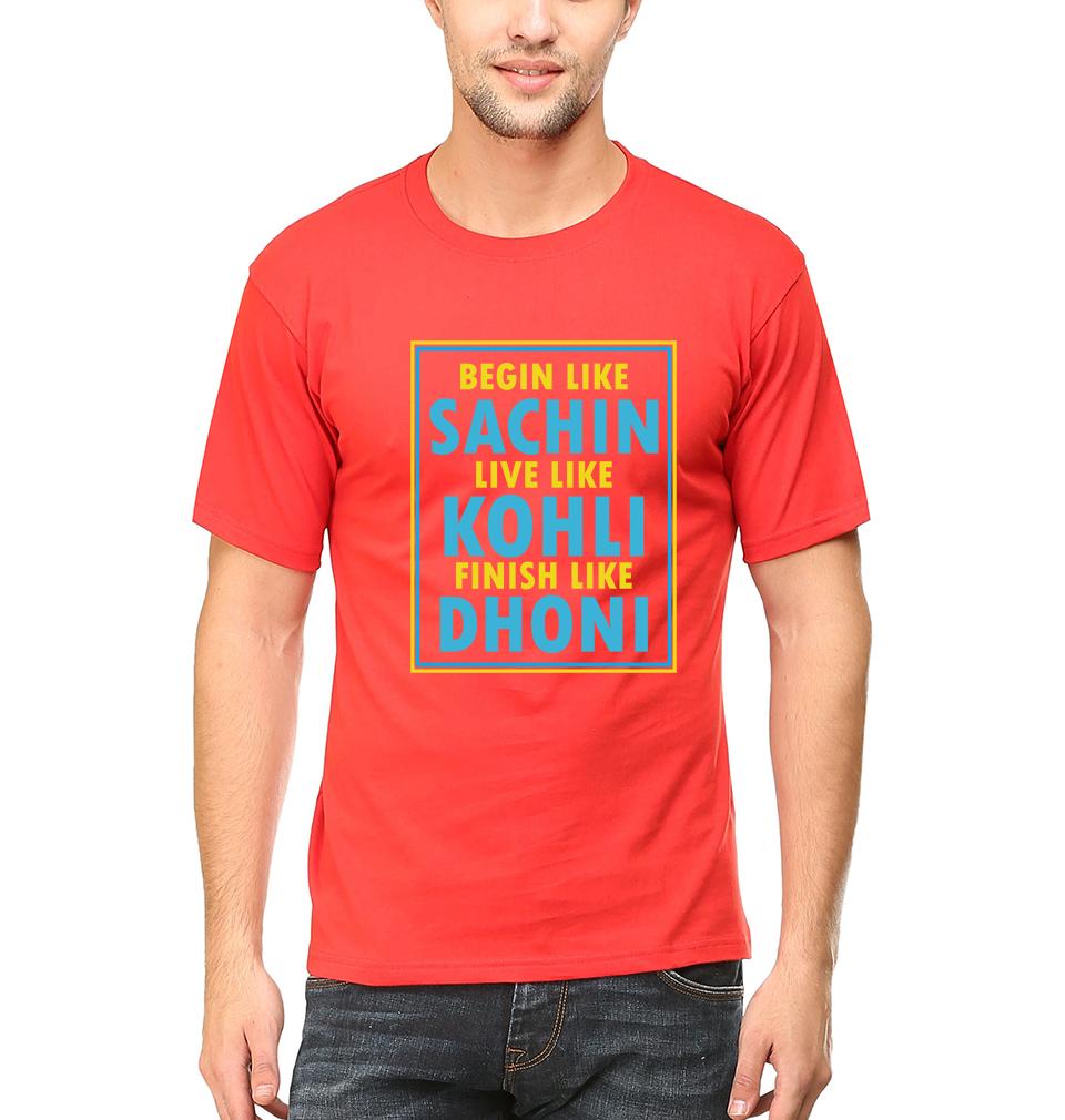 CRICKET Sachin Kohli Dhoni Half Sleeves T-Shirt For Men-FunkyTradition - FunkyTradition