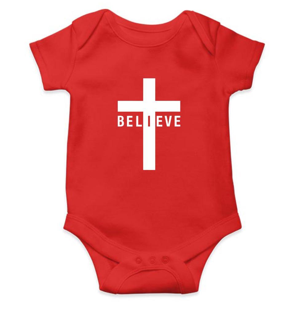 Cross Believe Rompers for Baby Girl- FunkyTradition - FunkyTradition