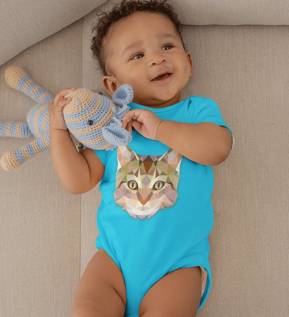 Cute Cat Abstract Rompers for Baby Boy- FunkyTradition - FunkyTradition