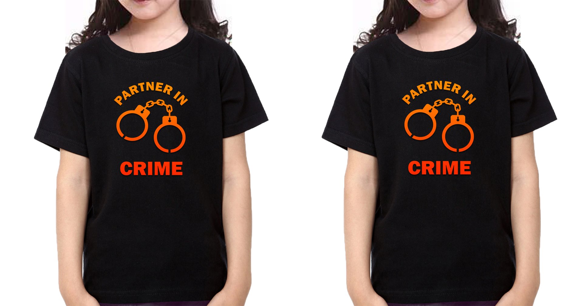 Partner In Crime Sister-Sister Kids Half Sleeves T-Shirts -FunkyTradition