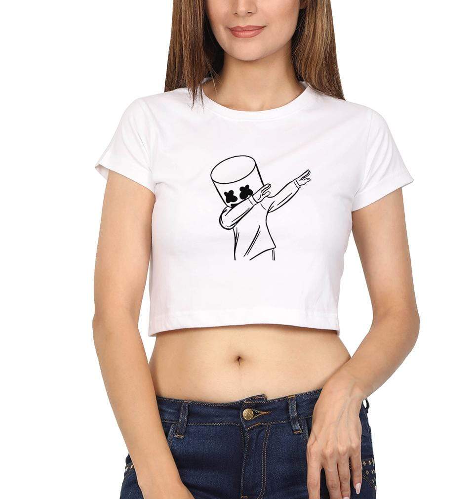 Dab Marshmello Womens Crop Top-FunkyTradition - FunkyTradition