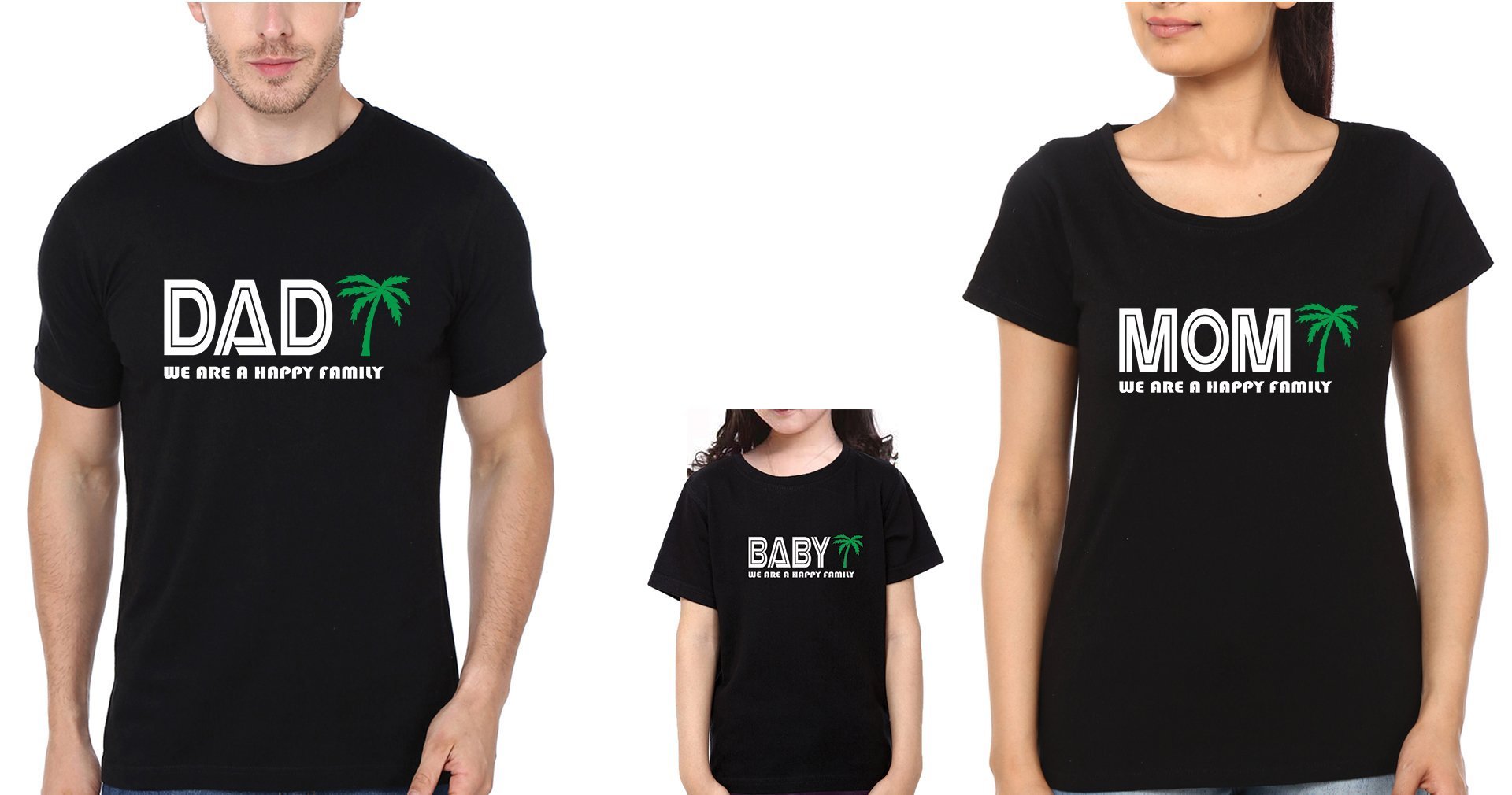 Dad Mom Baby Family Half Sleeves T-Shirts-FunkyTradition - FunkyTradition