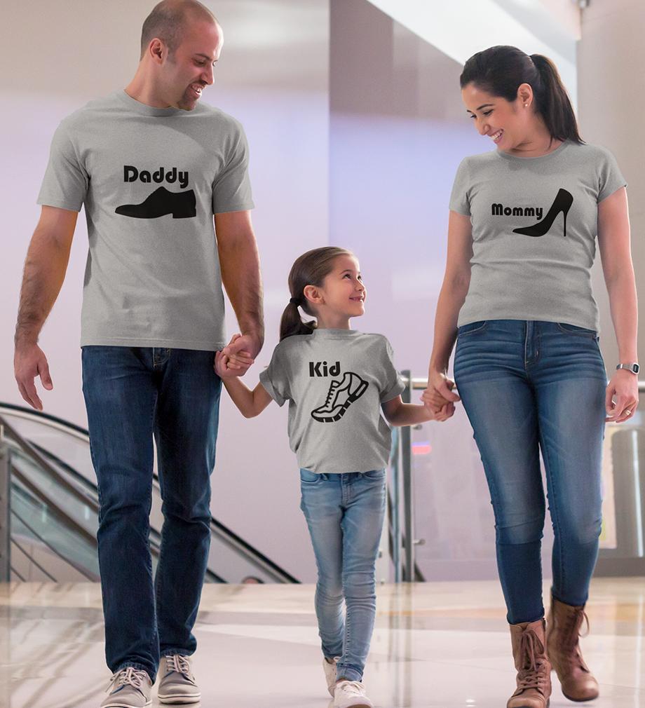 Daddy Mommy Kid Family Half Sleeves T-Shirts-FunkyTradition - FunkyTradition