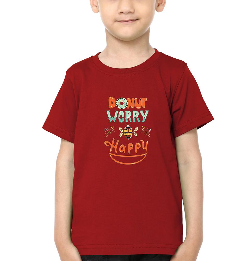 Donut Worry Be Happy Half Sleeves T-Shirt for Boy-FunkyTradition - FunkyTradition