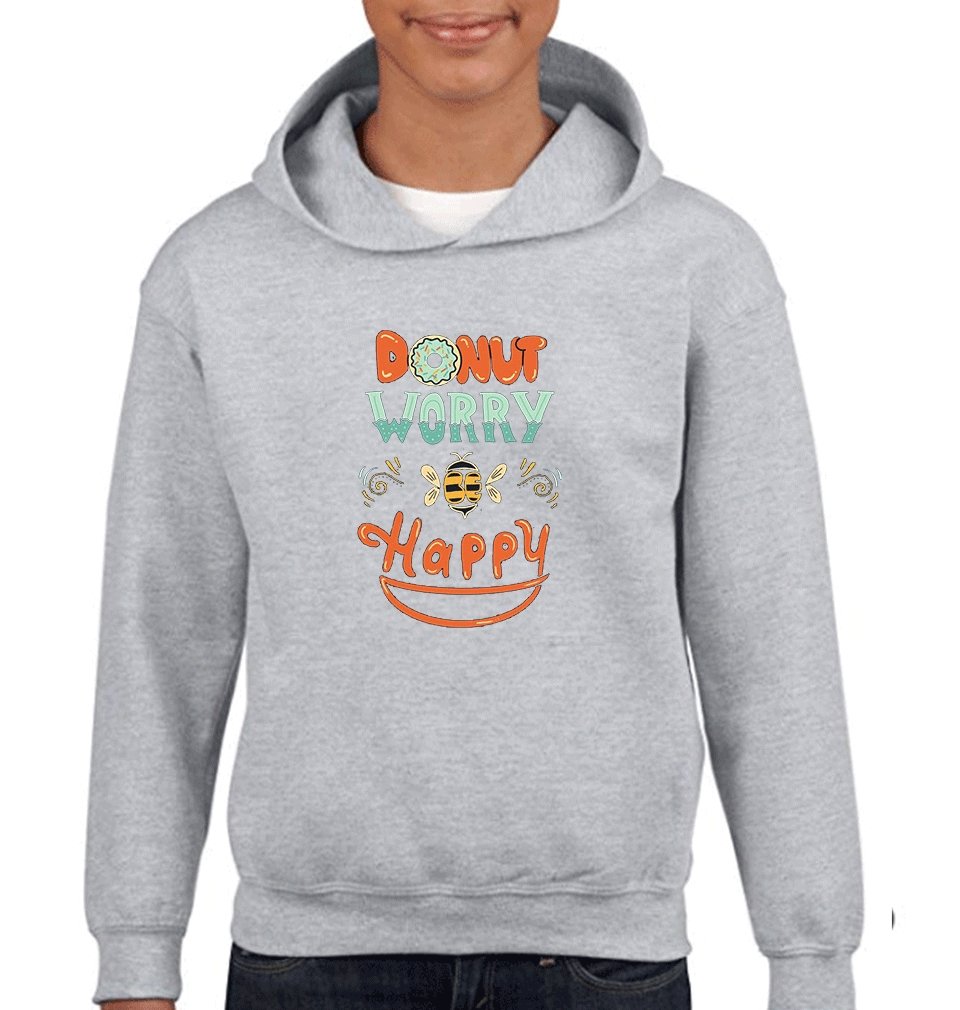 Donut Worry Be Happy Hoodie For Boys-FunkyTradition - FunkyTradition