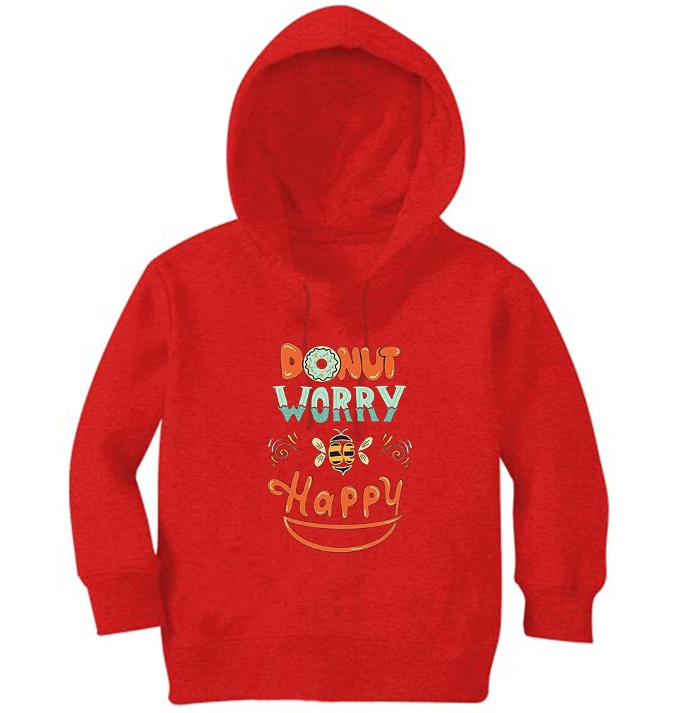 Donut Worry Be Happy Hoodie For Boys-FunkyTradition - FunkyTradition