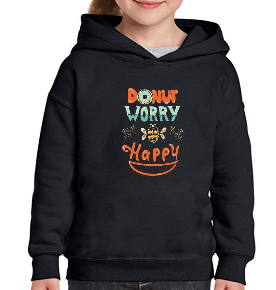 Donut Worry Be Happy Hoodie For Girls -FunkyTradition - FunkyTradition