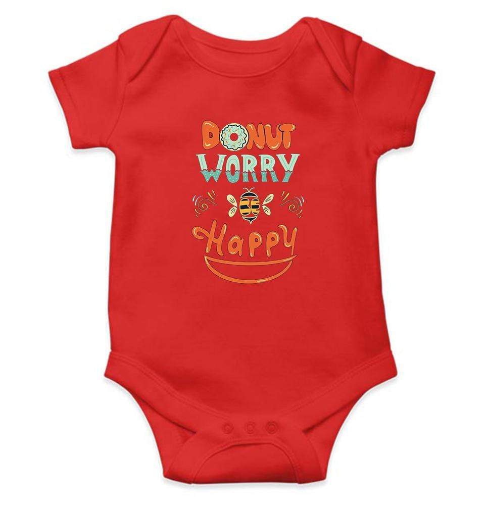 Donut Worry Be Happy Rompers for Baby Girl- FunkyTradition - FunkyTradition