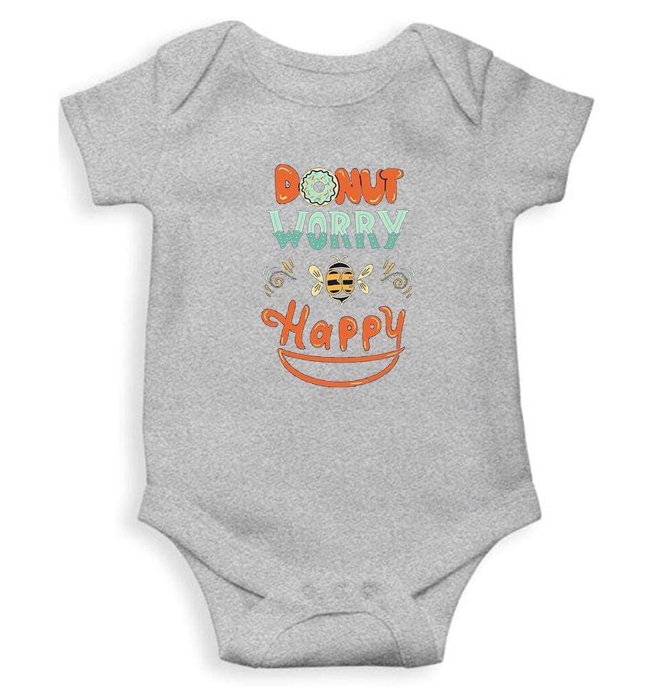 Donut Worry Be Happy Rompers for Baby Girl- FunkyTradition - FunkyTradition