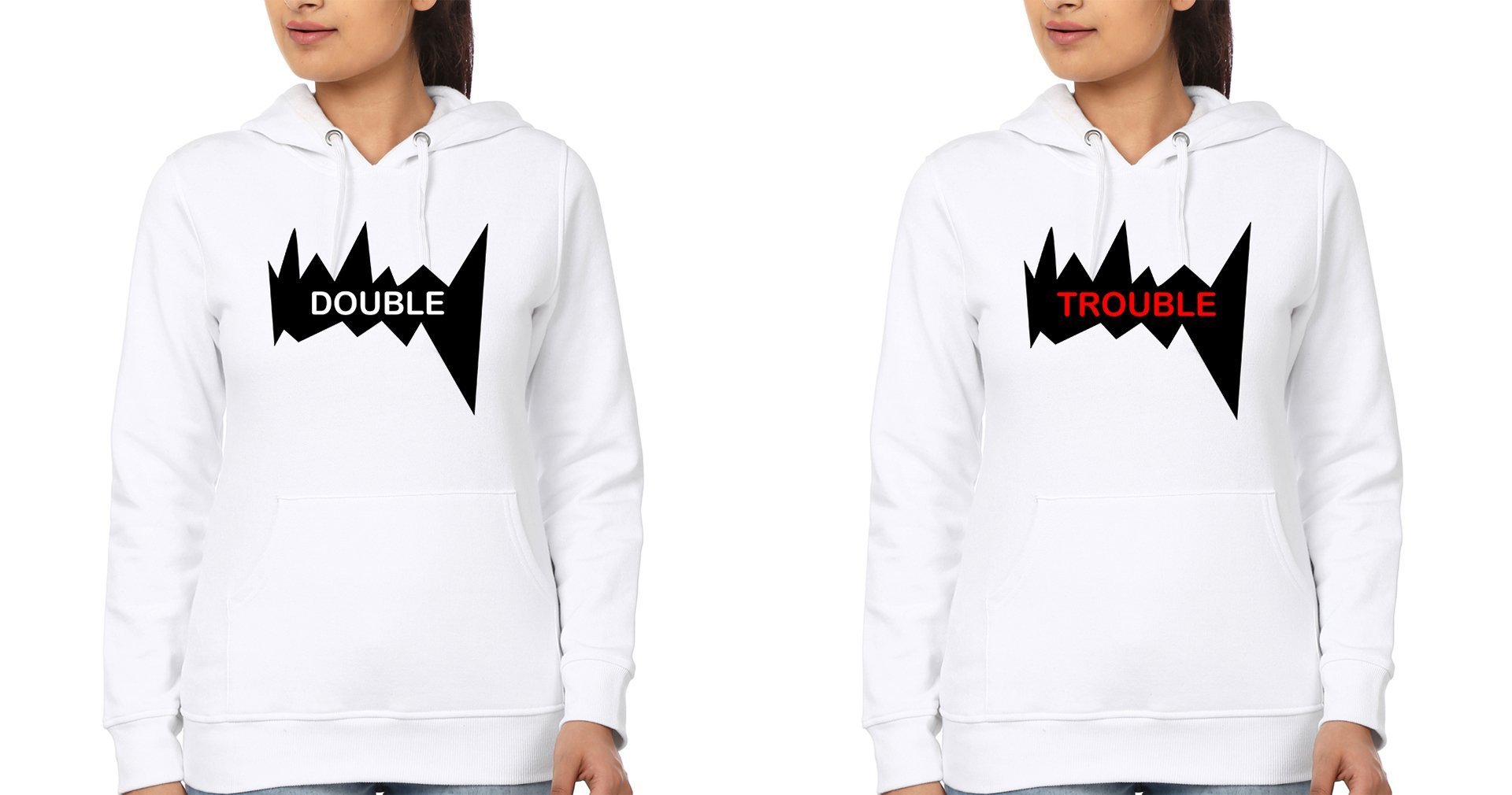 Double Trouble BFF Hoodies-FunkyTradition - FunkyTradition