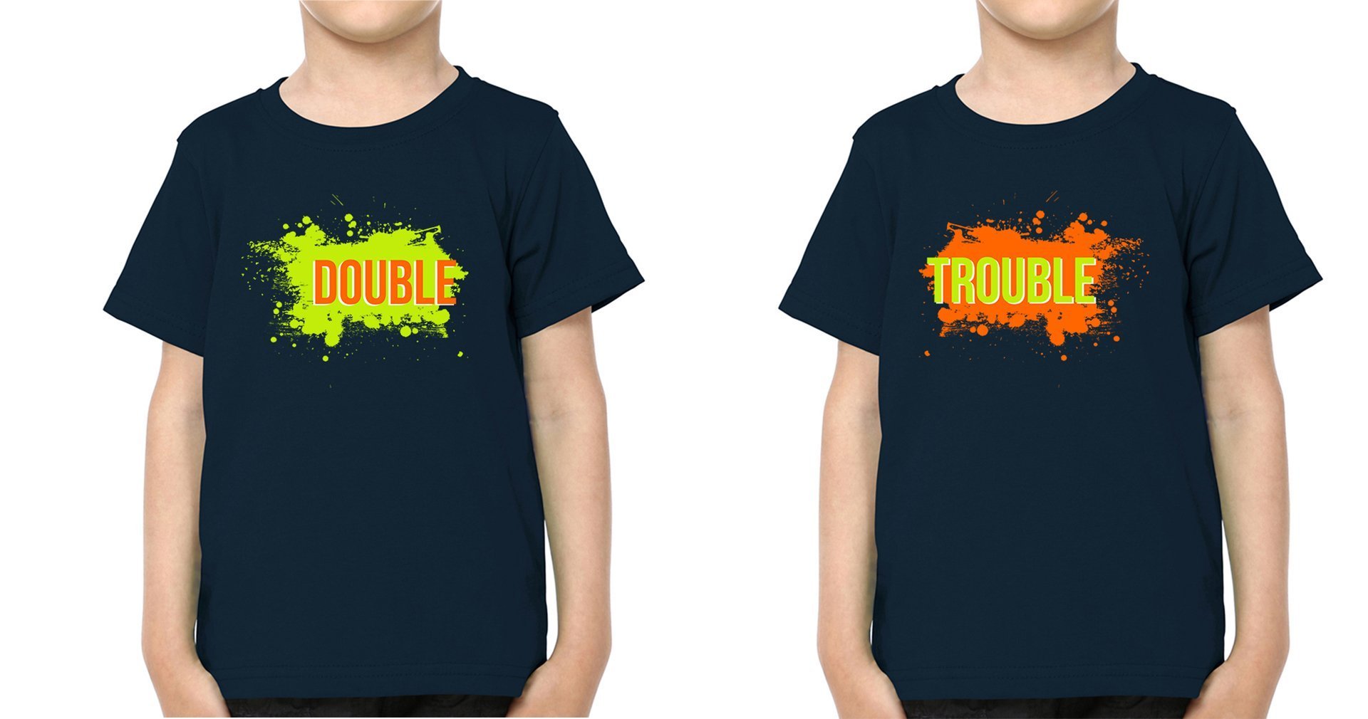 Double Trouble Brother-Brother Kids Half Sleeves T-Shirts -FunkyTradition - FunkyTradition