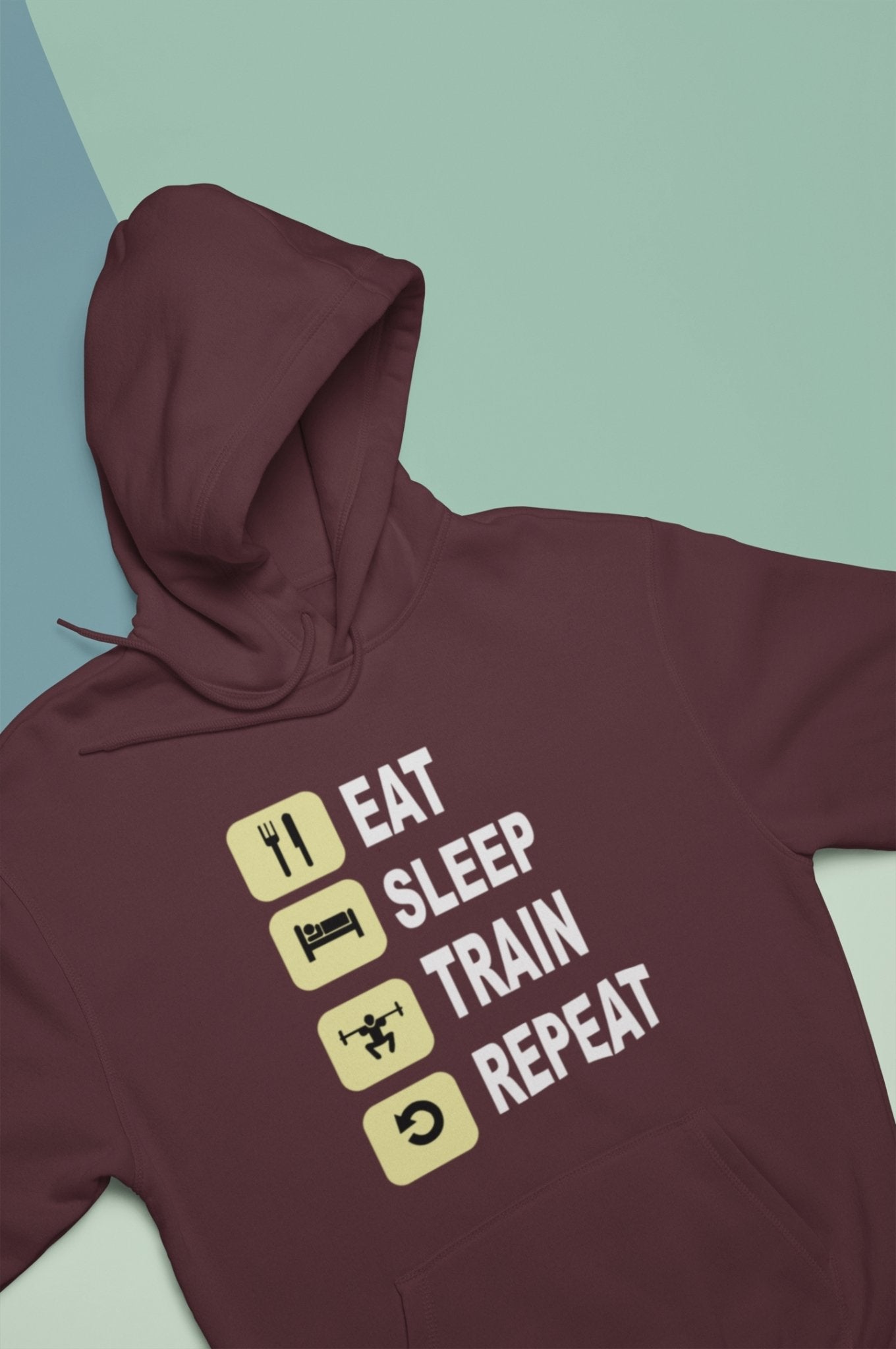 Eat Sleep Train Repeat Gym And Workout Men Hoodies-FunkyTradition - Funky Tees Club