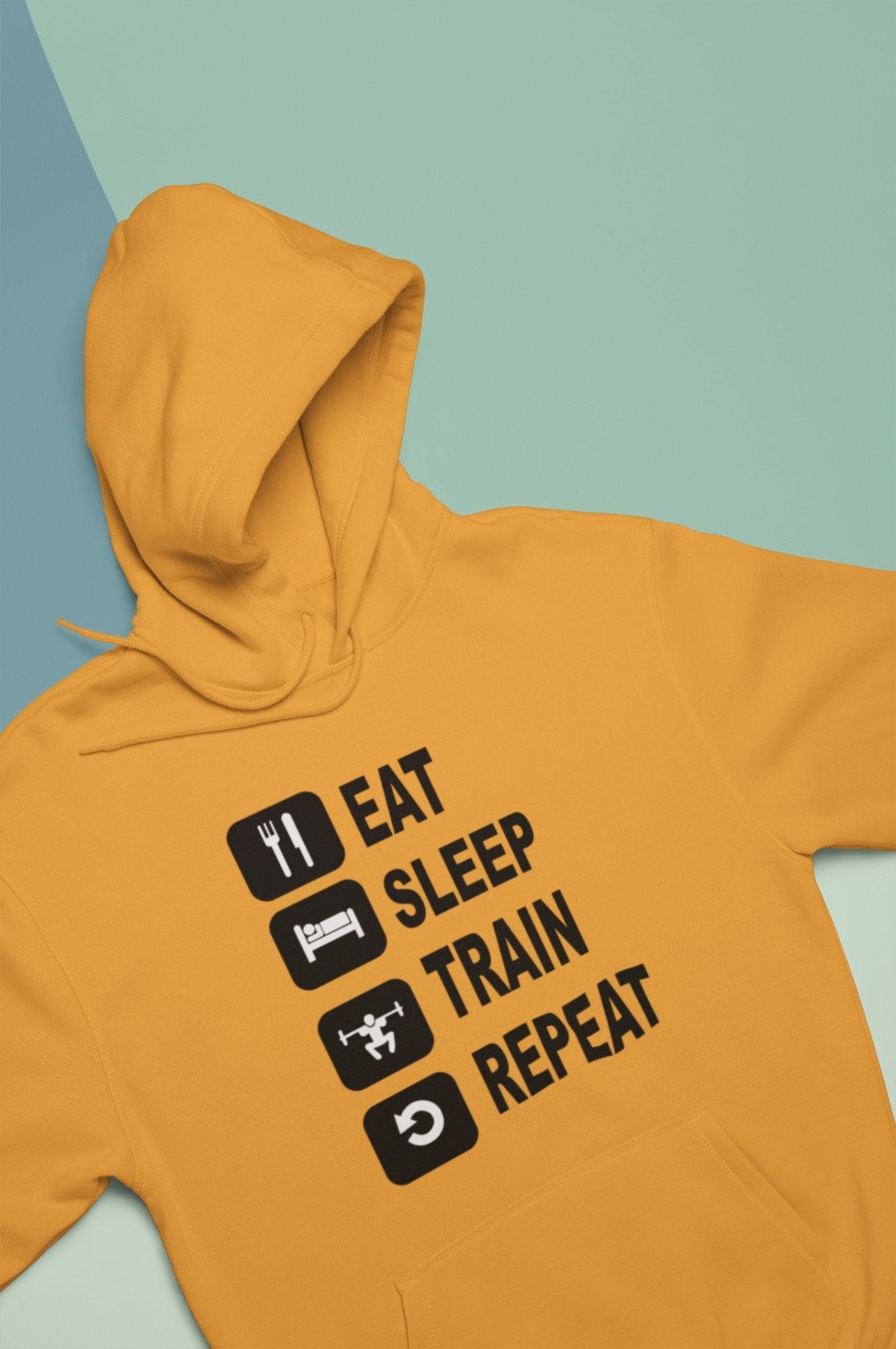 Eat Sleep Train Repeat Gym And Workout Men Hoodies-FunkyTradition - Funky Tees Club
