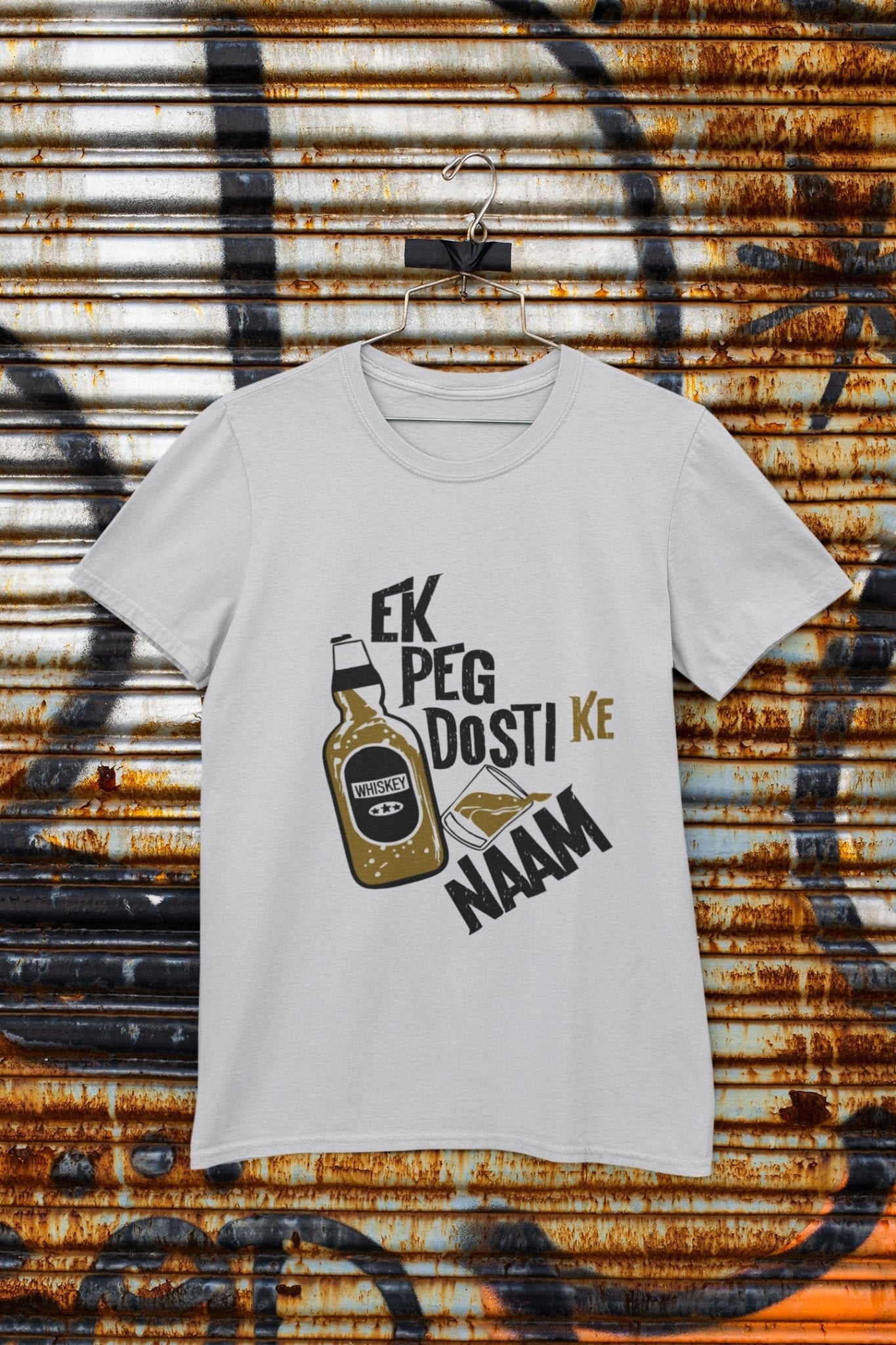 Ek Peg Dosti Ke Naam Pub And Beer Mens Half Sleeves T-shirt- FunkyTradition - Funky Tees Club