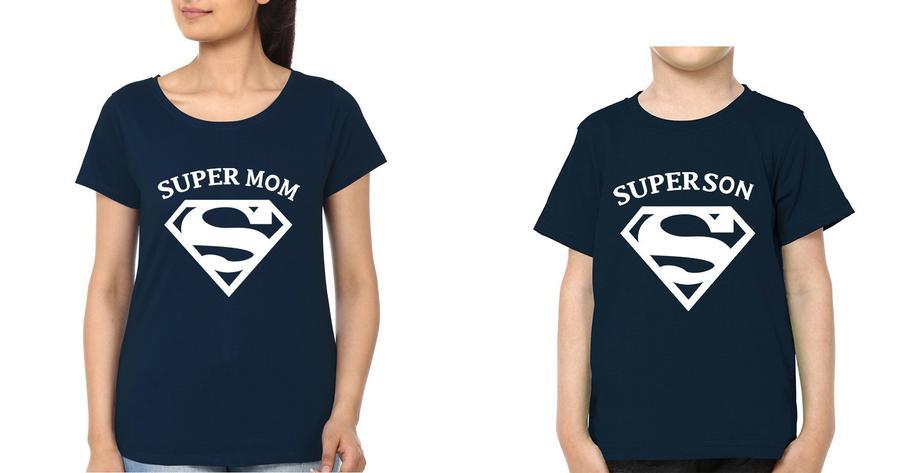 Super Mom and Super Boy Mother and Son Matching T-Shirt- FunkyTradition