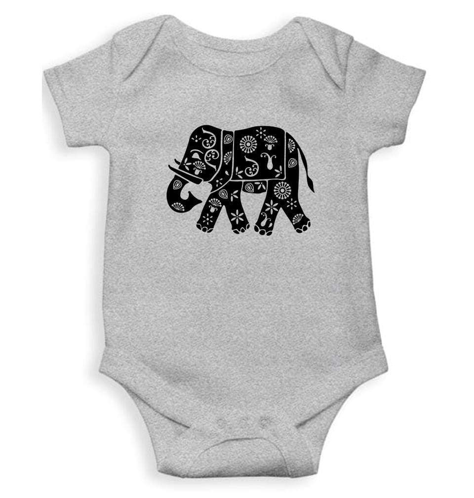 Elephant Abstract Rompers for Baby Girl- FunkyTradition - FunkyTradition