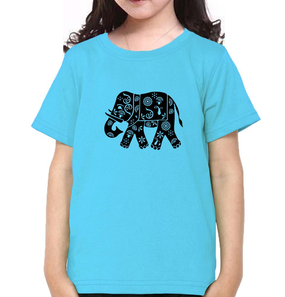 Elephant Half Sleeves T-Shirt For Girls -FunkyTradition - FunkyTradition
