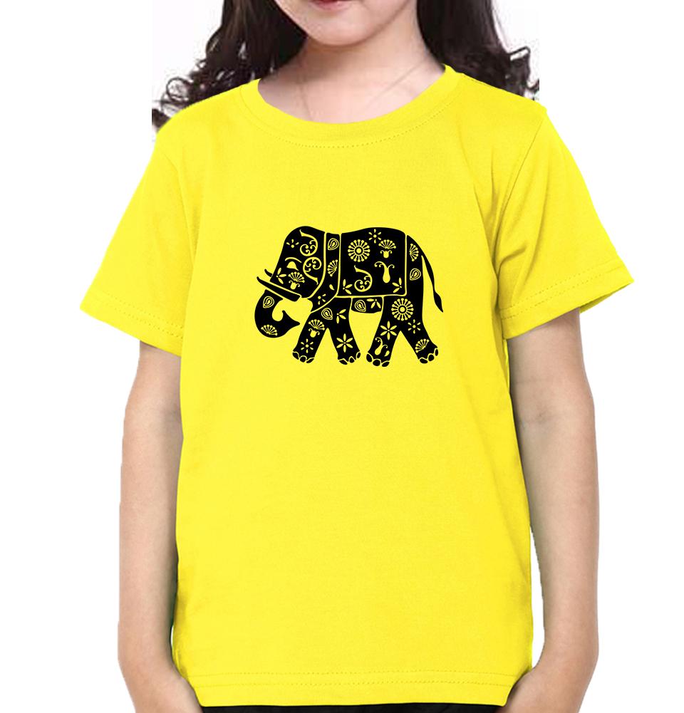 Elephant Half Sleeves T-Shirt For Girls -FunkyTradition - FunkyTradition