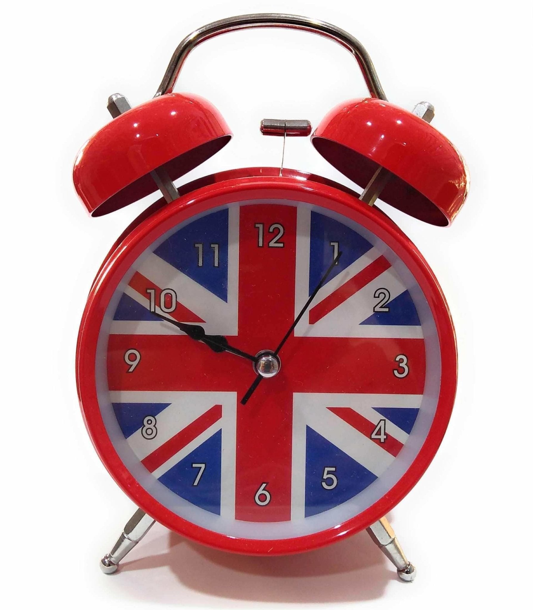 England Flag Style Alarm,Kids Room Table Clock (Red) - FunkyTradition