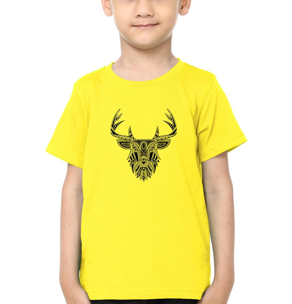 ETHINIC DEER Half Sleeves T-Shirt for Boy-FunkyTradition - FunkyTradition