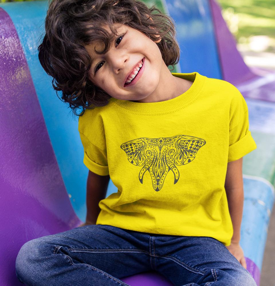 ETHINIC ELEPHANT Half Sleeves T-Shirt for Boy-FunkyTradition - FunkyTradition
