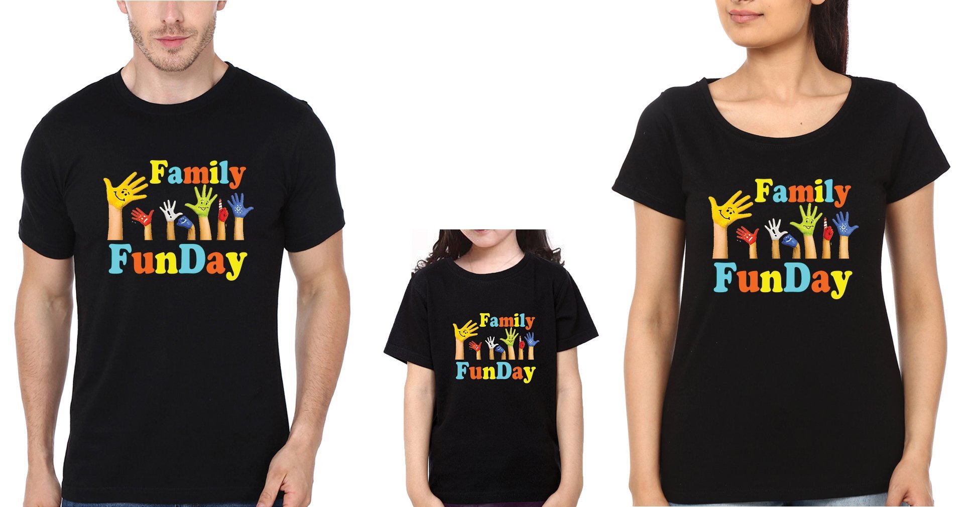 Family Funday Family Half Sleeves T-Shirts-FunkyTradition - FunkyTradition