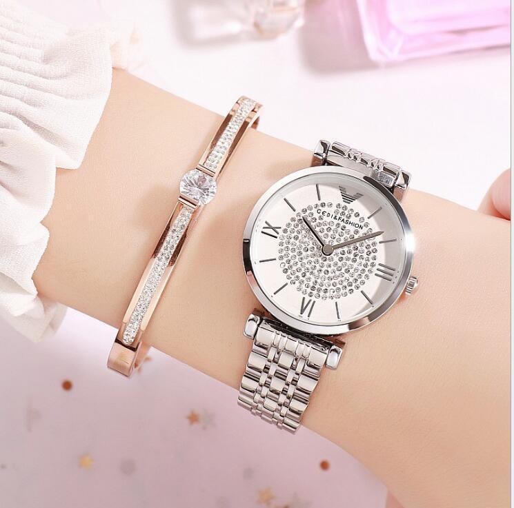 Fashion Luxury Crystal Stainless Steel Women Watch-FunkyTradition - FunkyTradition
