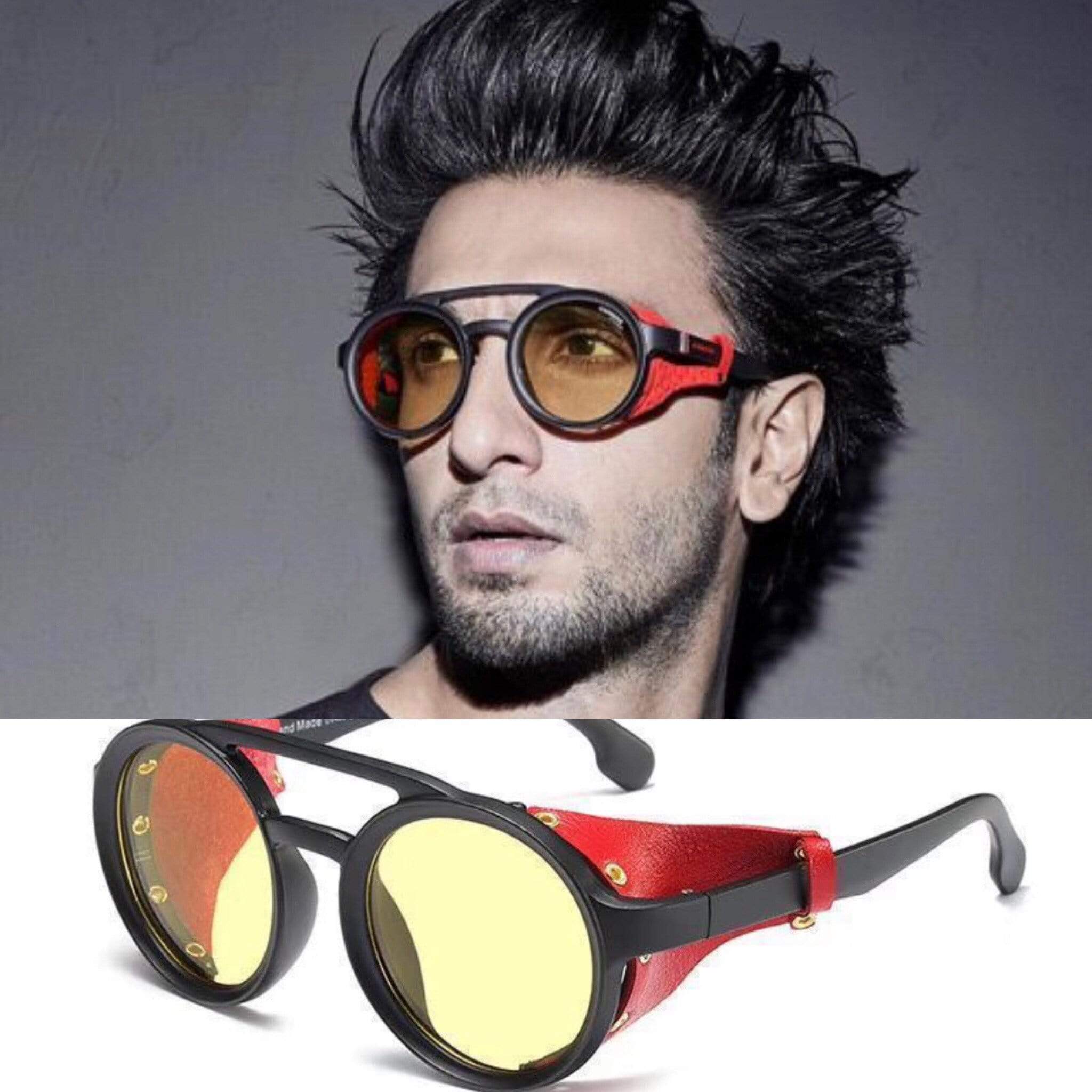 Funky Leather Cap Ranveer Singh Sunglasses-FunkyTradition - FunkyTradition