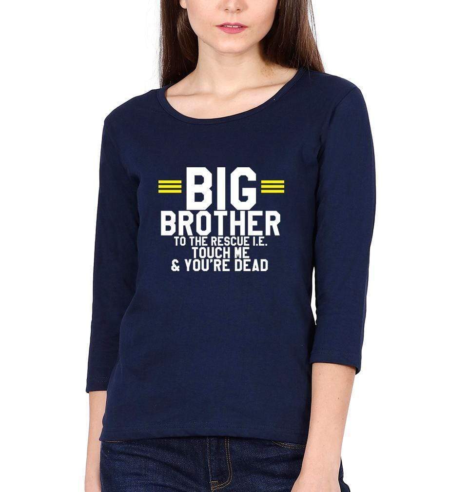 FunkyTradion Big Brother Brother Sister Full Sleeve Navy Blue T Shirt - FunkyTradition
