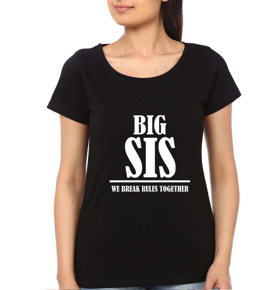 FunkyTradition Big Sister Lil Brother Sister Black Half Sleeves T Shirt - FunkyTradition
