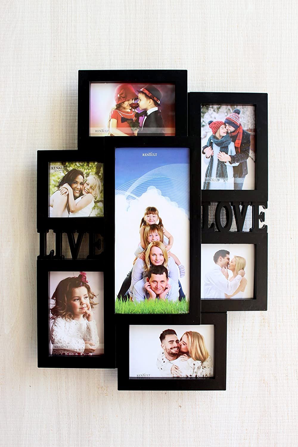 Funkytradition Designer Black Love And Family Photo Frames For 9 Photos , 53 Cm Tall - FunkyTradition