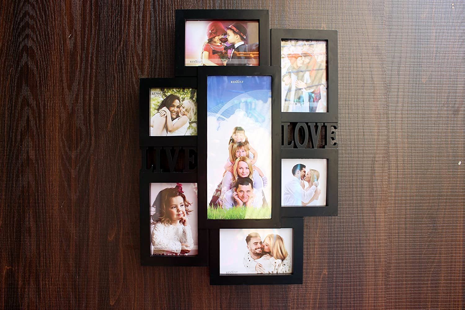Funkytradition Designer Black Love And Family Photo Frames For 9 Photos , 53 Cm Tall - FunkyTradition